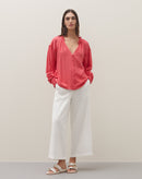 Blusa Manga Longa com Botões - Rosa