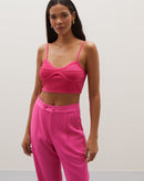 Top Cropped de Tricot - Rosa Escuro