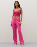 Top Cropped de Tricot - Rosa Escuro