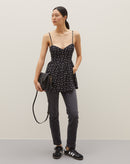 Blusa Regata com Decote Coração e Lastex nas Costas - Dupla Poi