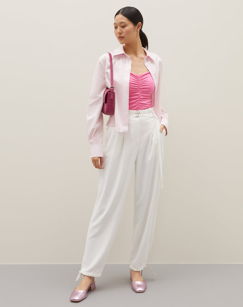 Camisa Básica Curta - Rosa Claro