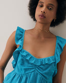 Regata Curta com Alça Cruzada nas Costas - Azul Turquesa