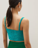 Top Cropped de Alça Fina Ajustável - Verde