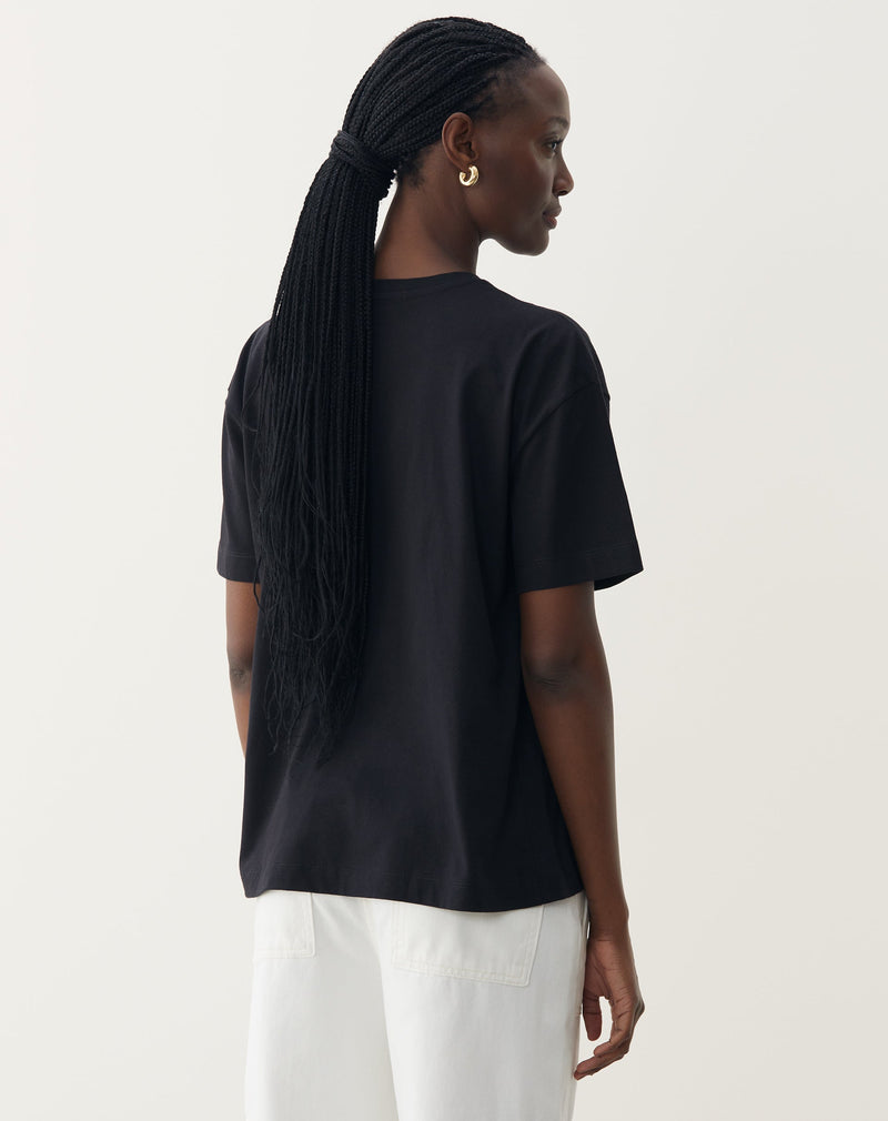 T-shirt Ampla Algodão Pesado - Preto