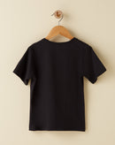 Camiseta Infantil Bolso Estampado 4 a 12 Anos - Preto