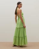 Vestido Longo Flow Amarração Costas - Verde