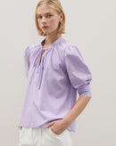 Bata Manga Curta com Decote Profundo - Lilás