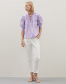 Bata Manga Curta com Decote Profundo - Lilás