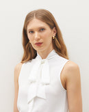 Regata com Laço no Decote  - Off-white