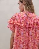 Vestido Curto Estampado  - Watercolor Splash Flowers