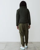 Jaqueta Puffer de Nylon com Bolsos - Verde Militar