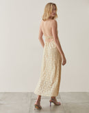 Vestido Longo de Laise Frente Única  - Natural