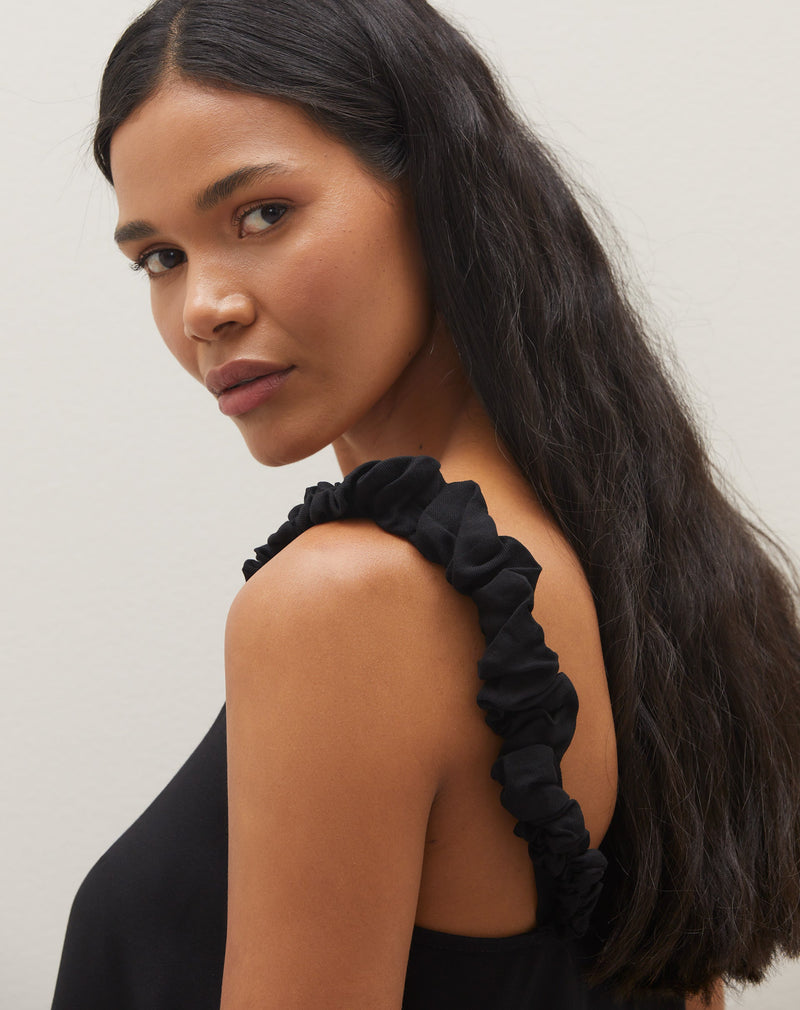 Regata Decote V com Alça de Elástico - Preto