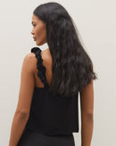 Regata Decote V com Alça de Elástico - Preto