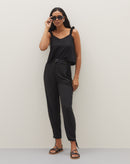 Regata Decote V com Alça de Elástico - Preto