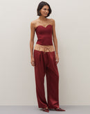 Blusa sem Alça Decote Coração - Vinho