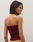 Blusa sem Alça Decote Coração - Vinho