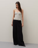 Blusa sem Alça Decote Coração - Areia