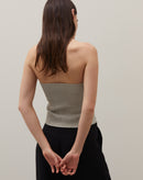 Blusa sem Alça Decote Coração - Areia