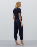 Calça Jogger Cargo com Cós Elástico  - Azul Marinho