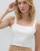 Top Decote Coração com Alça Larga  - Off-white