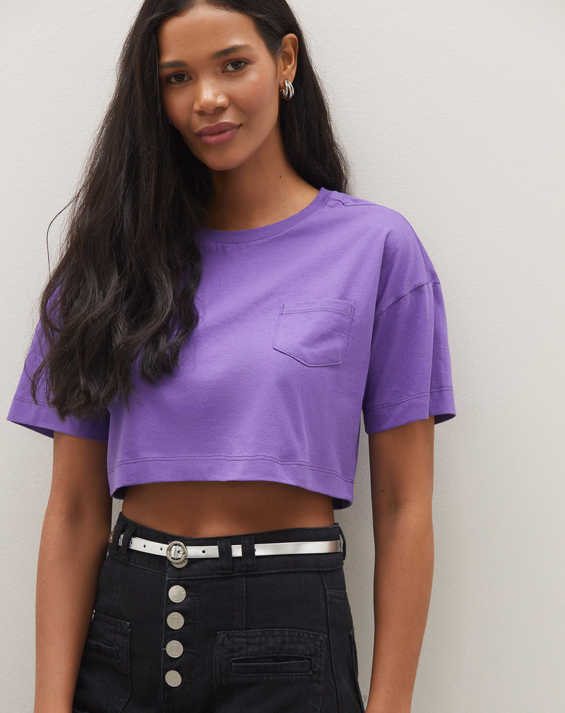 Camiseta Cropped - Roxo