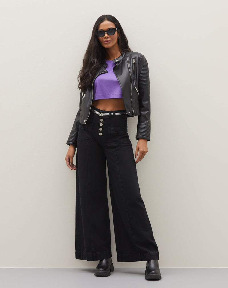 Camiseta Cropped - Roxo