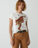 T-shirt Ampla Estampada - Off-white