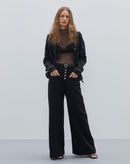 Blusa de Tule com Lurex  - Preto