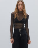 Blusa de Tule com Lurex  - Preto