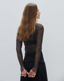 Blusa de Tule com Lurex  - Preto