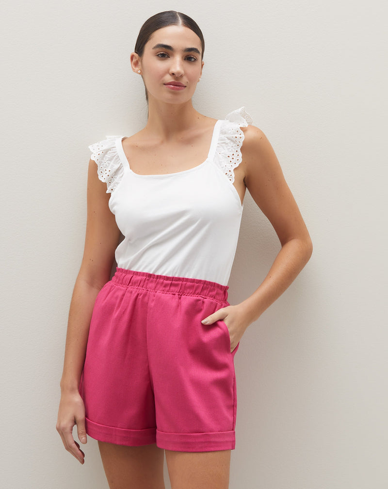 Regata com Detalhe de Babado na Alça  - Branco