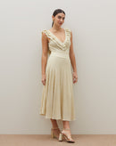 Saia Midi de Tricot com Lurex - Off-white