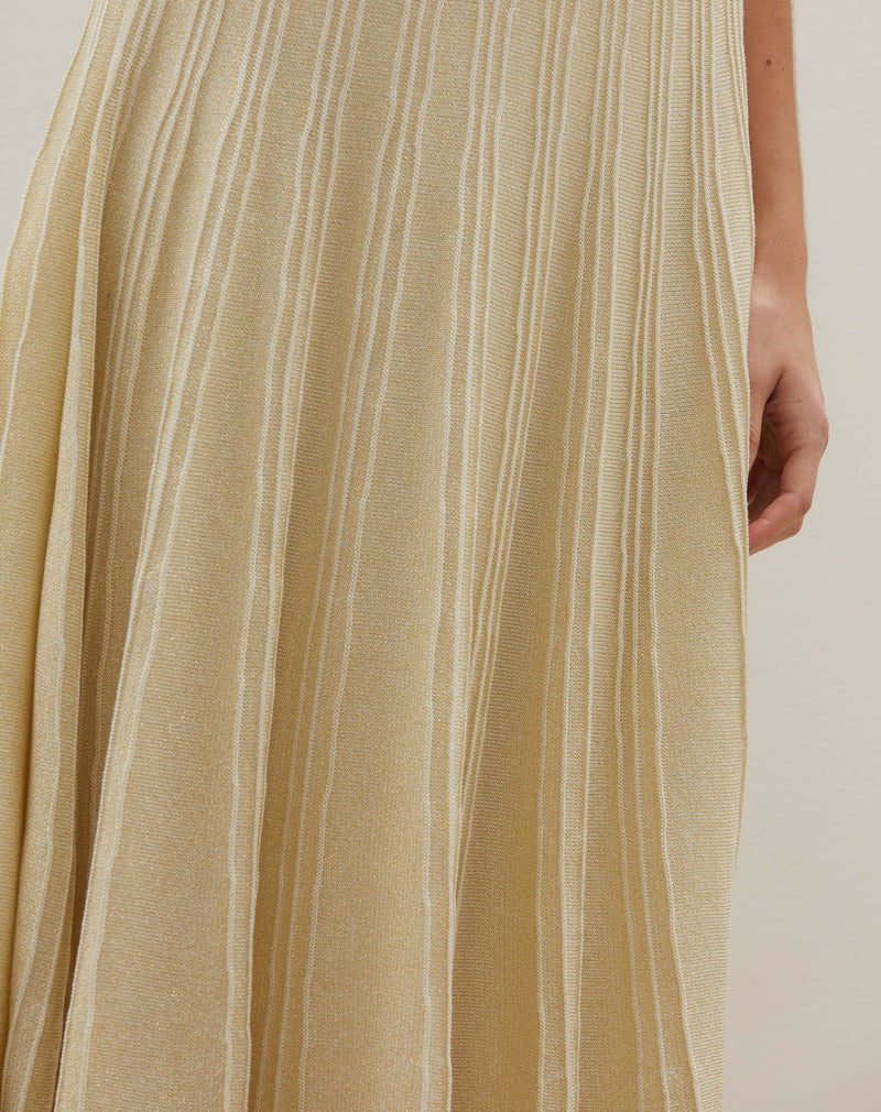 Saia Midi de Tricot com Lurex - Off-white