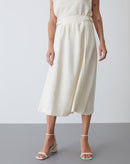 Saia Midi de Malha Detalhe no Cós  - Cru