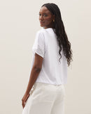 Camiseta Oversized com Babado de Laise - Branco