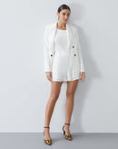 Camiseta Decote Redondo Canelada  - Off-white