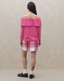 Blusa Manga Longa Ombro a Ombro  - Rosa