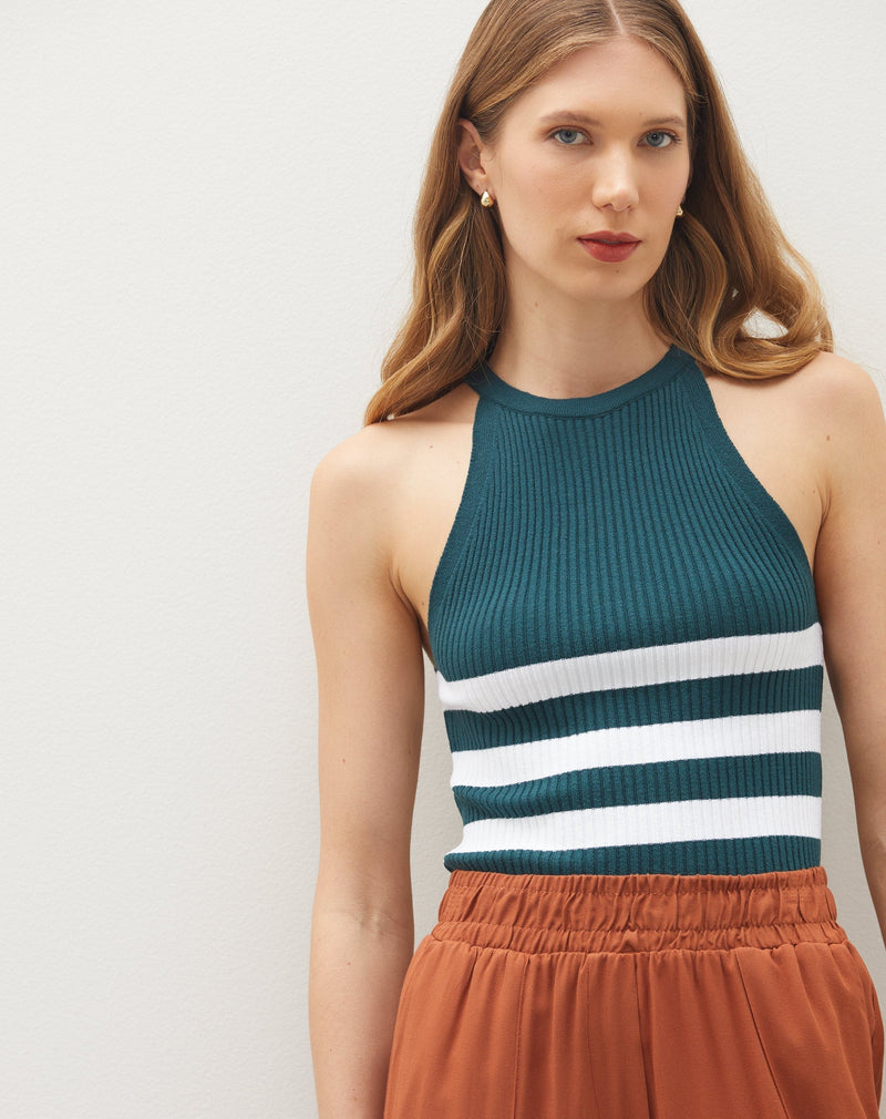 Regata Halter Neck de Tricot - Verde