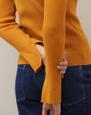 Blusa Manga Longa Raglan de Tricot - Mostarda