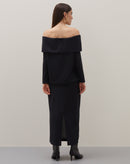 Saia Midi Tubo de Malha - Preto