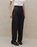 Calça com Cós Transpassado de Alfaiataria - Preto