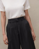 Calça com Cós Transpassado de Alfaiataria - Preto