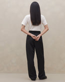 Calça com Cós Transpassado de Alfaiataria - Preto