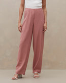 Calça Reta sem Cós de Alfaiataria - Rosa Medio
