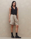 Bermuda com Pregas Alfaiataria - Caqui