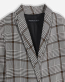 Blazer com Recortes Xadrez - Xadrez Marrom