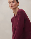 Blusa Manga Longa de Tricot - Vinho