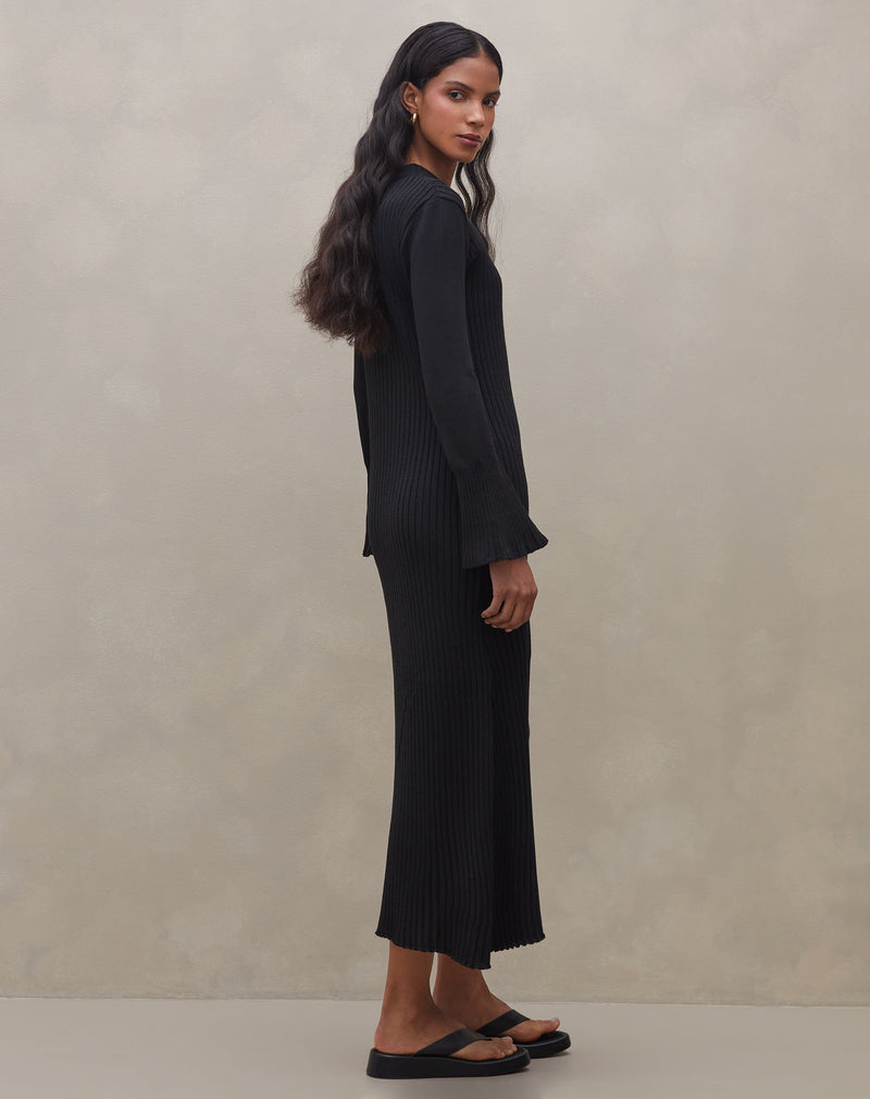 Vestido Midi de Tricot - Preto