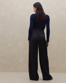 Calça Wide Pregas no Cós Alfaiataria - Preto